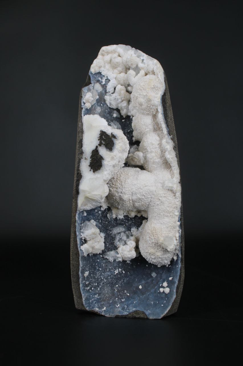 Unique Botryoidal Chalcedony Geode Specimen - 450g Natural Crystal