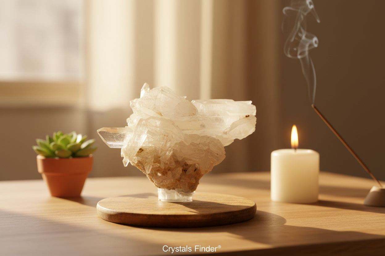 470G NATURAL HIMALAYAN CLEAR QUARTZ CLUSTER CRYSTAL HIMACHAL INDIA 14X9X7CM