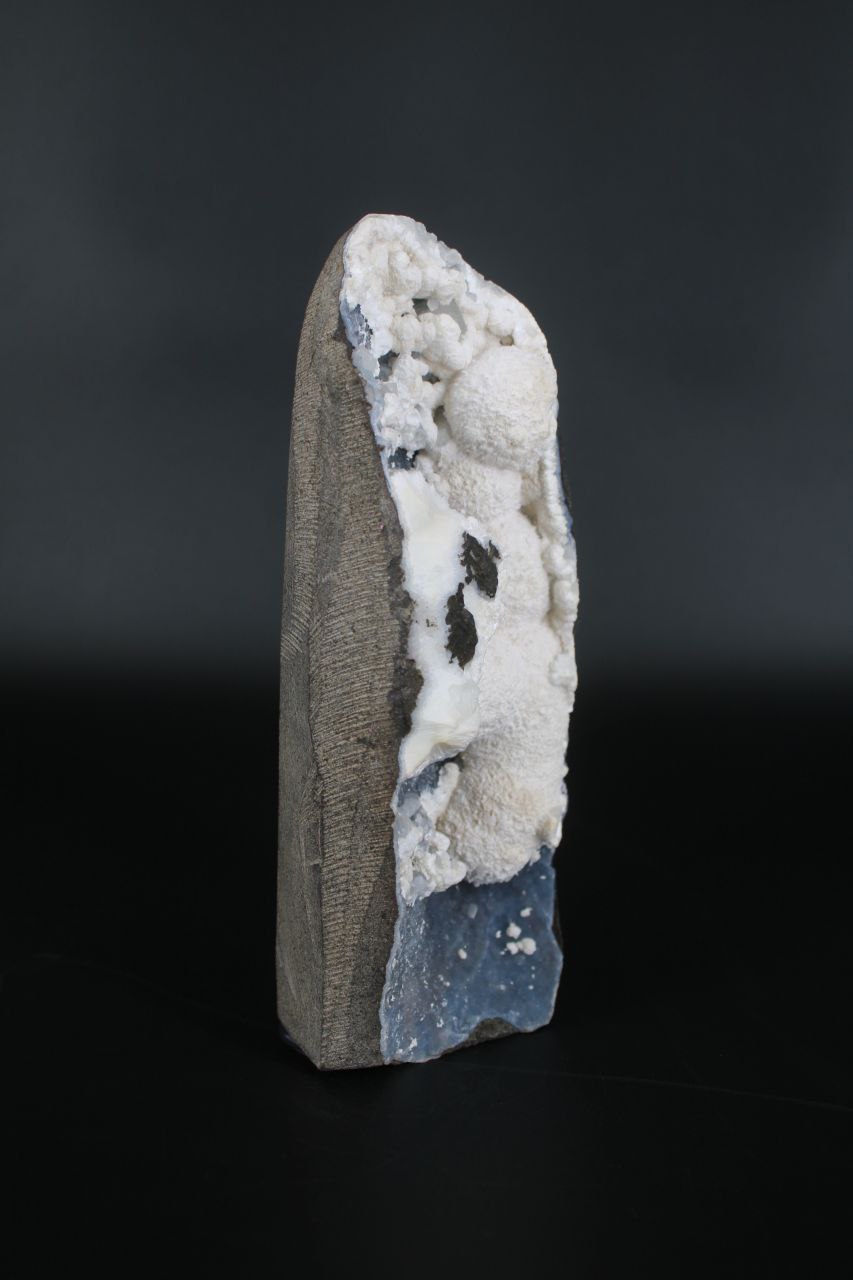 Unique Botryoidal Chalcedony Geode Specimen - 450g Natural Crystal