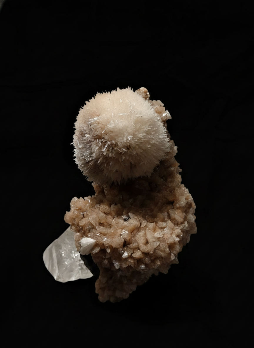 Okenite and Stilbite Crystal Cluster 800g Zeolite Mineral Specimen India